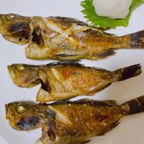 釣った小魚(ガヤメバル)の塩焼き